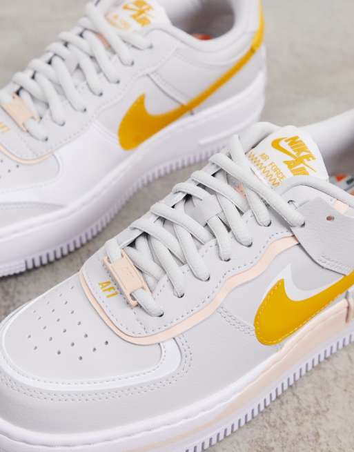 Grey and yellow on sale air force ones