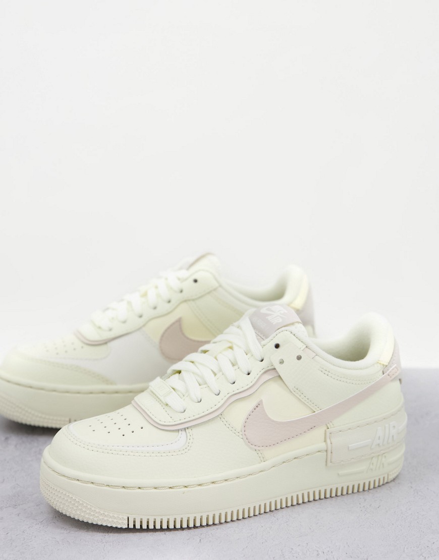Nike Air Force 1 Shadow trainers in off white and beige tones-Neutral