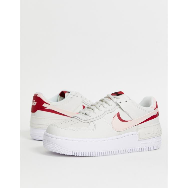 Nike Air Force 1 Shadow trainers in off white and pink ASOS