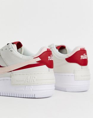 nike air force 1 shadow white pink red