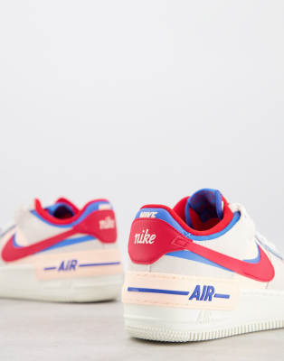 air force 1 white red and blue