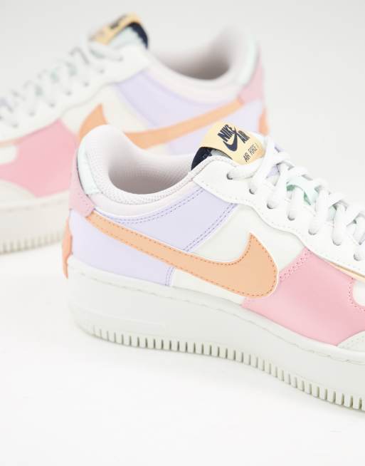 Nike Air Force 1 Shadow trainers in sail cream and pastels