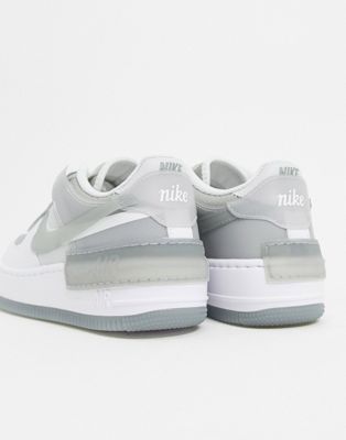 nike air force 1 shadow trainers in translucent white
