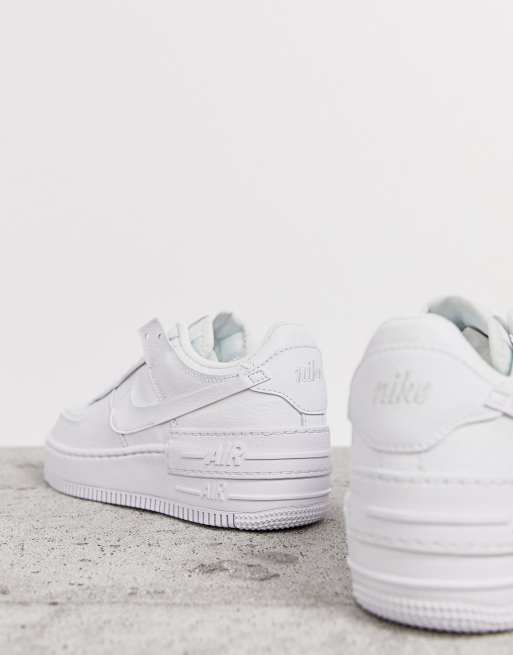 Nike triple white with best sale printed swoosh air force