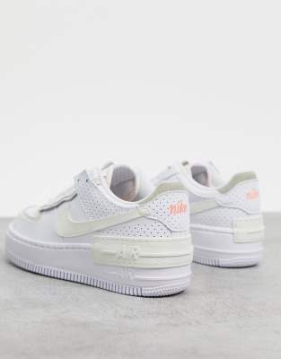 nike air force 1 shadow trainers in white and cream