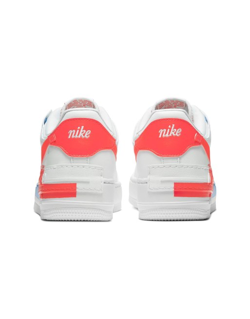 Nike Air Force 1 Shadow trainers in white red and blue