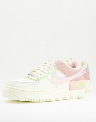 Nike Air Force 1 Shadow trainers off white and pastels