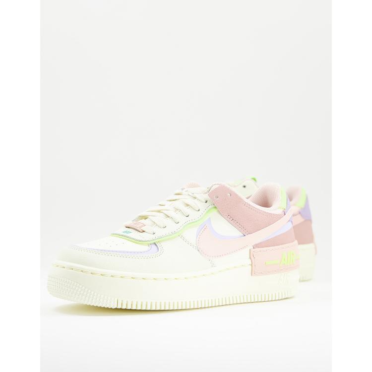 Nike Air Force 1 Shadow trainers off white and pastels | ASOS