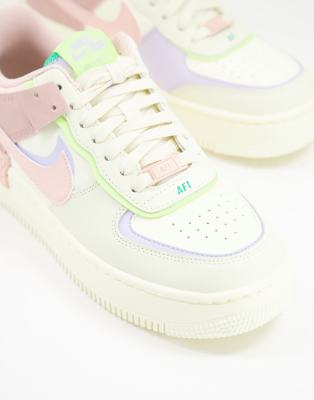 Nike Air Force 1 Shadow trainers off white and pastels ASOS