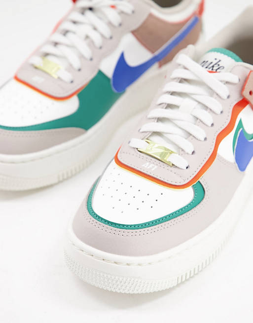 Women Trainers/Nike Air Force 1 Shadow trainers stone and blue 