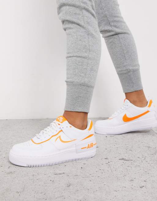 Nike air force white hotsell and orange