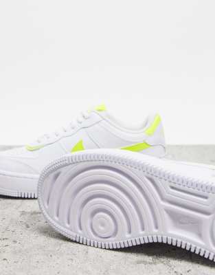 Nike Yellow Air Force 1 Swoosh Tape Trainers, ASOS