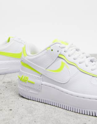 nike air force 1 white and neon yellow