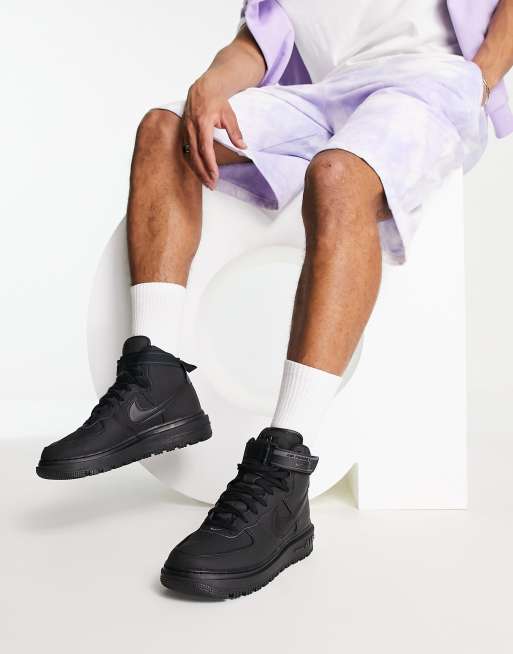 Nike Force 1 sneaker boots triple - BLACK ASOS