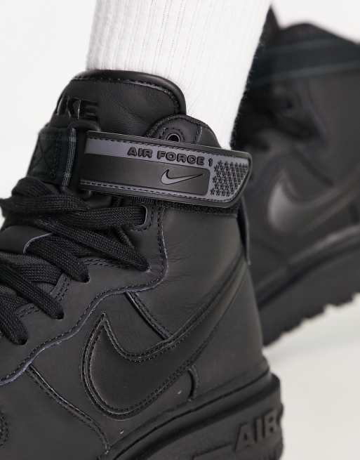 Nike Air Force 1 sneaker boots in triple black - BLACK