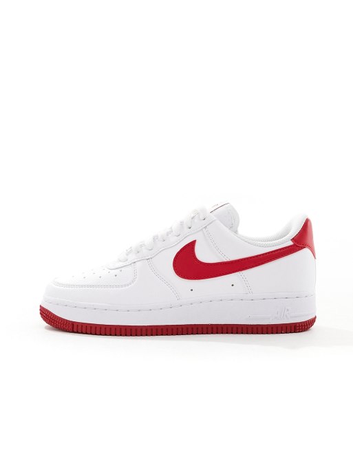 Nike – Air Force 1 – Sneaker in Weiß und Rot, 2 von 5
