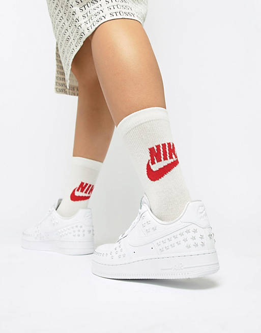 Nike Air - Force 1 - Sneakers bianche con borchie