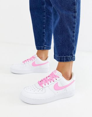 Nike Air - Force 1 - Sneakers color bianco e rosa ركن القهوة سوق كوم