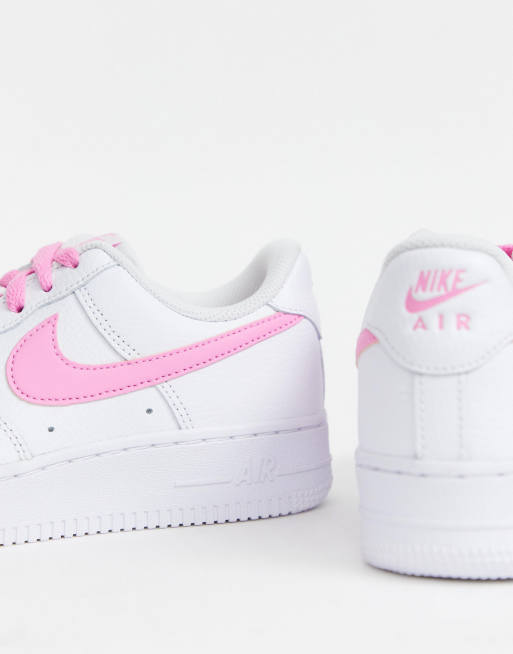 Nike Air Force 1 Sneakers color bianco e rosa ASOS