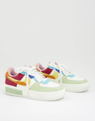 Nike - Air Force 1 - Sneakers color crema vela e multicolore