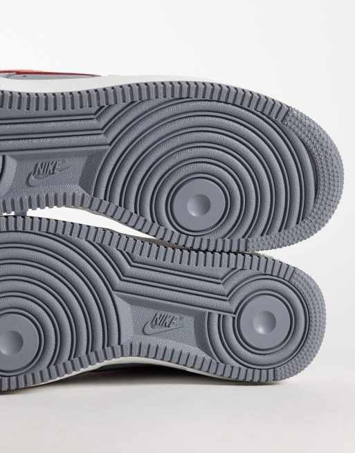 Nike Air Force 1 sneakers in gray and red , 5 of 5