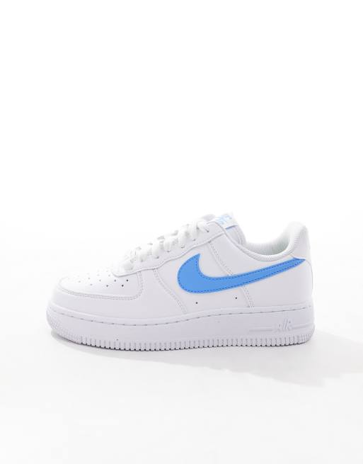 Air force 1 white with blue swoosh online