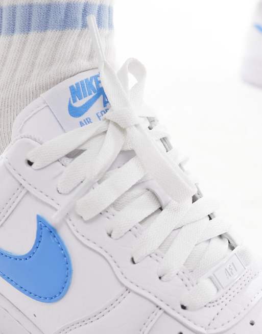 Nike Air Force 1 Sneakers In White And Blue