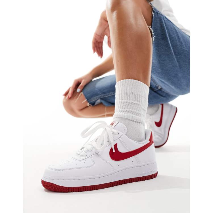 Nike air force 1 rood wit fashion