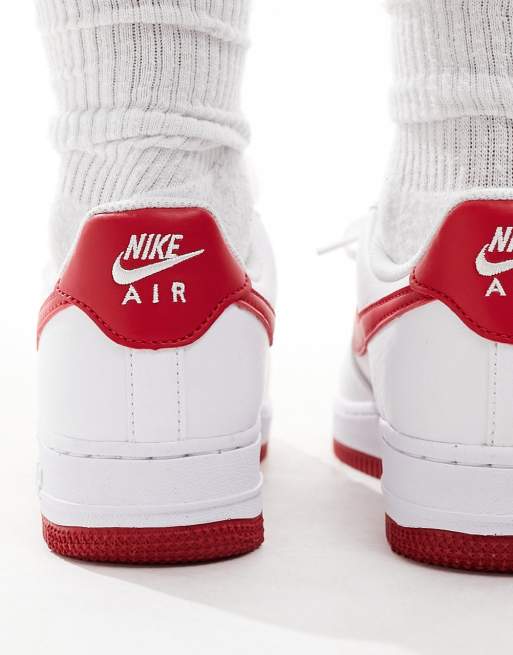 Nike - Air Force 1 - Sneakers in wit en rood, 4 van 5