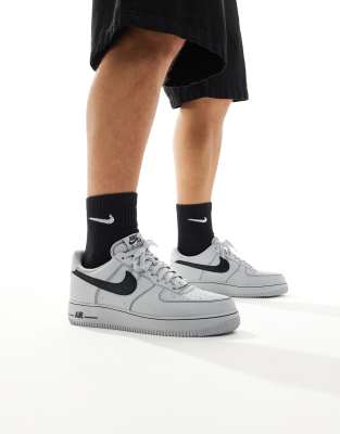 Nike Air Force 1 Sneakers With Contrast Stitch Detail In Gray