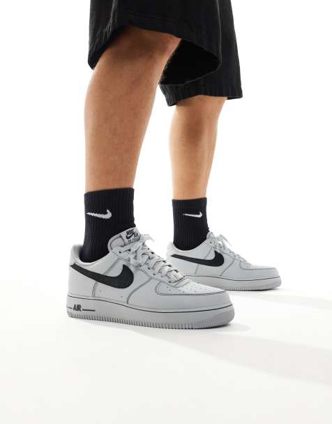 Nike Air Force 1 sneakers with contrast stitch detail in gray - view 1