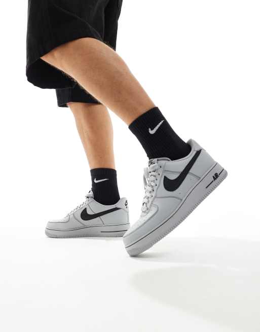 Nike Air Force 1 sneakers with contrast stitch detail in gray