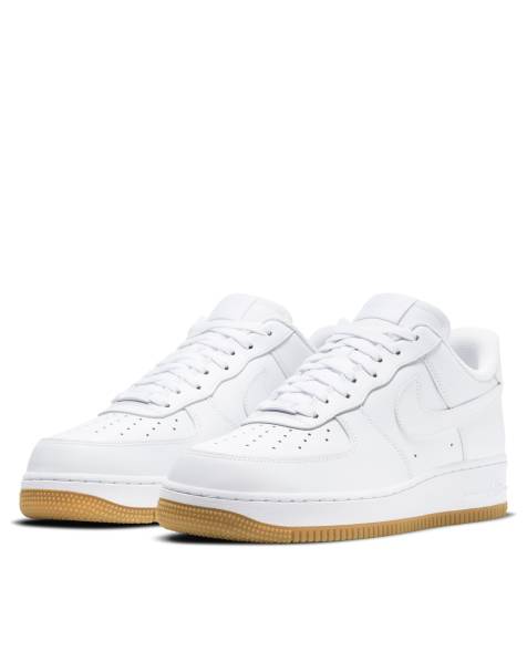Nike Air Force 1 sneakers with gum sole in white - view 1
