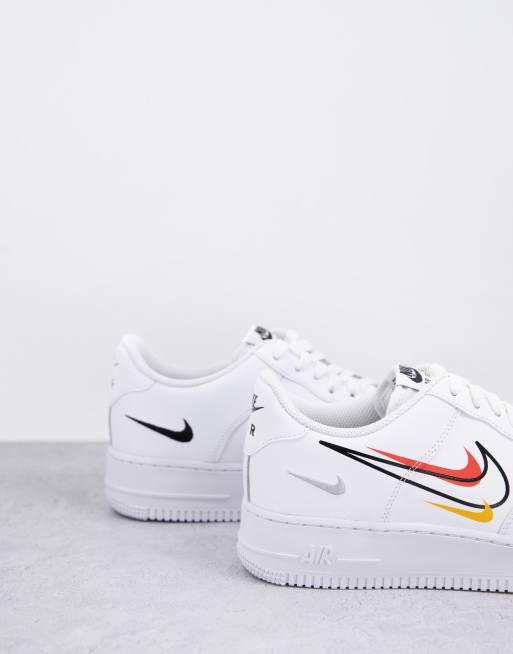 Nike Air - Force 1 Summer of Sport - Sneakers bianche, arancioni e gialle, 3 di 4