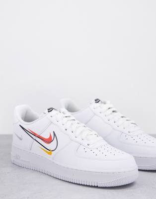 Nike air force 1 shop white with yellow tick