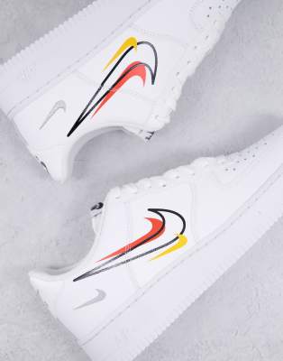 Nike Air Force 1 Summer of Sport trainers in white and orange/yellow | ASOS