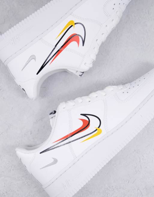 White air force hot sale with orange tick