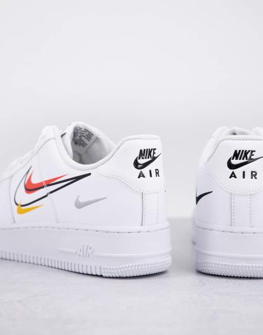 White nike trainers with orange clearance tick