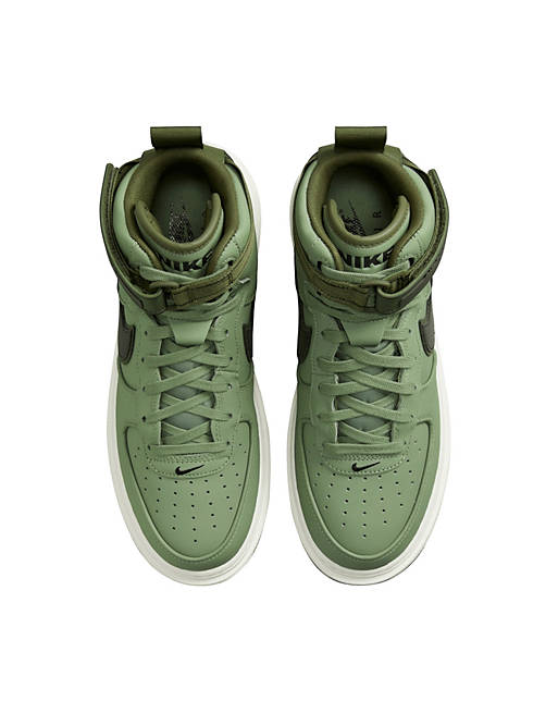 Nike Air Force 1 trainerboots in oil green/medium olive - KHAKI