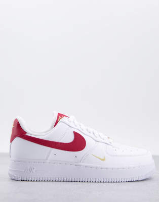 Nike Air Force 1 trainers in white and burgundy ASOS