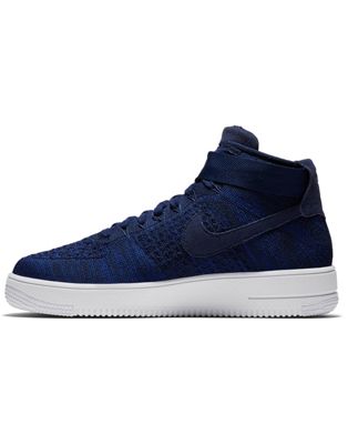 Nike Air Force 1 Ultra flyknit mid trainers in college navy