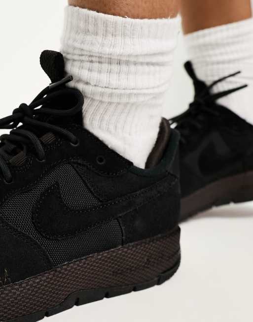 Nike air force 1 femme noir daim online