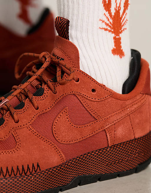 Nike Air Force 1 Wild Unisex Sneakers in Rust Orange