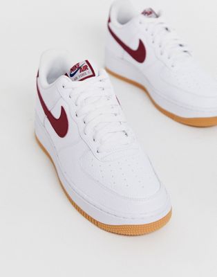 nike air force 1 red gum sole