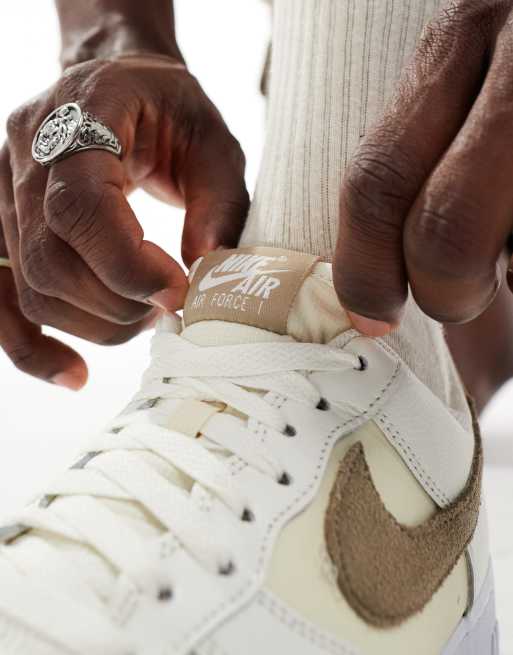 Nike - Air Force 1'07 LV8 - Baskets - Crème/marron, 4 de 5