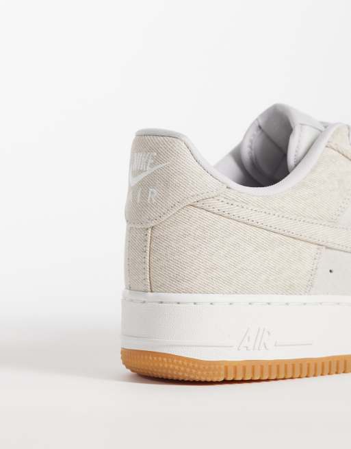 Nike Air Force 1'07 LV8 trainers in beige denim, 2 of 5