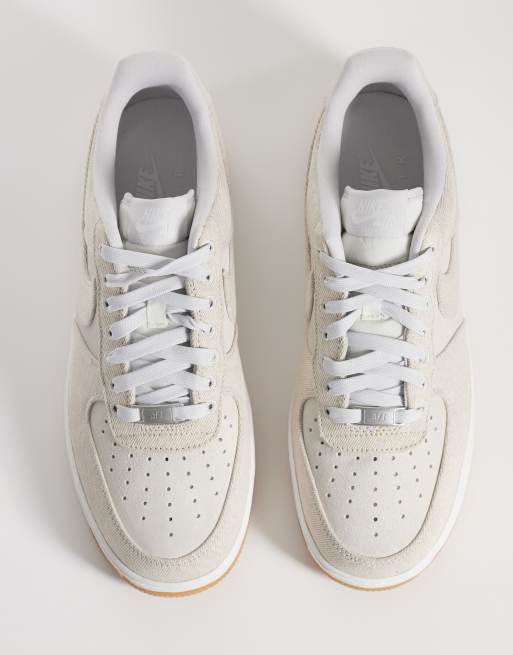 Nike Air Force 1'07 LV8 trainers in beige denim, 3 of 5