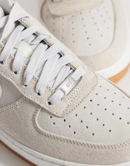 Nike Air Force 1'07 LV8 trainers in beige denim, 4 of 5