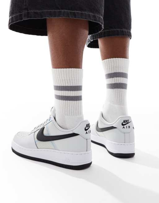 Nike Air Force 1'07 LV8 unisex trainers in grey and black ASOS - Main Image