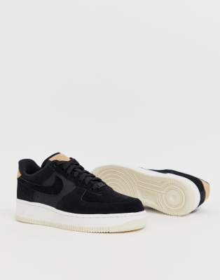 nike air force 1 womens black suede